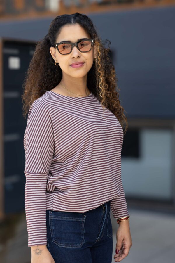 Jane Bat Stripe Slub 3/4
