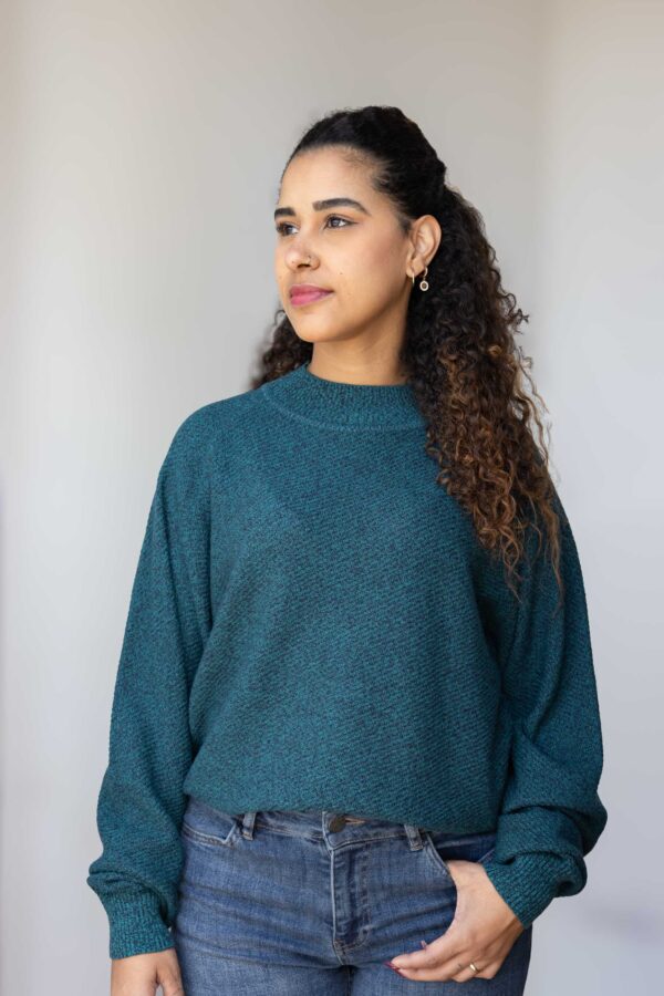 Kari Mockneck Diagonalstrick Merino Cashfeel