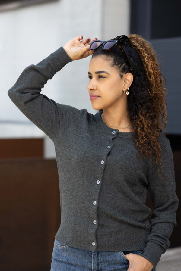 Belle Cardigan Uni (Merino Cashfeel) – Bild 2