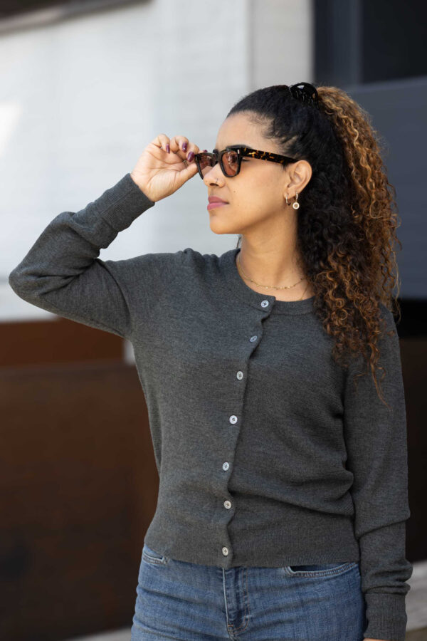 Belle Cardigan Uni (Merino Cashfeel) – Bild 3