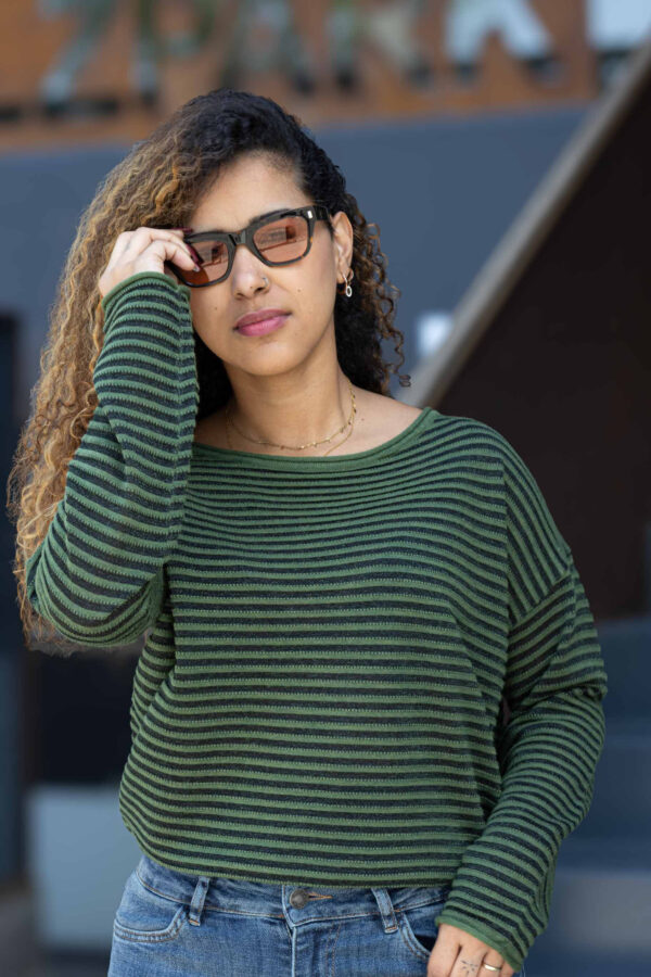 Sinje Boatneck Lurex Stripe Merino Cashfeel – Bild 2